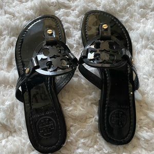 Tory Burch black patent sandals
